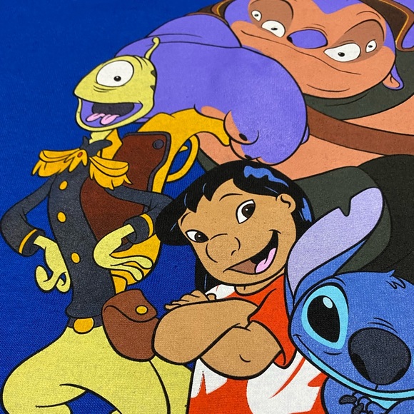 Disney Lilo & Stitch Group T Shirt Blue Juniors Size L NEW NWT - Picture 8 of 12